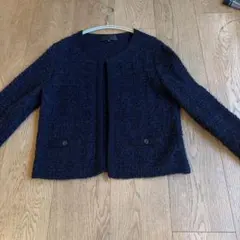 UNTITLED ネイビー ノーカラージャケット サイズ2