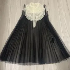 【snidel スナイデル】バイカラープリーツドレス（ペチコート付き）