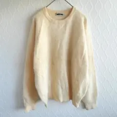 ✨S'RIBBON✨長袖ニットセーター ラムウール アンゴラ【L】オフホワイト
