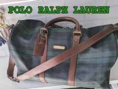 美品　POLO RALPH LAUREN ボストンバッグ 中型　チェックグリーン