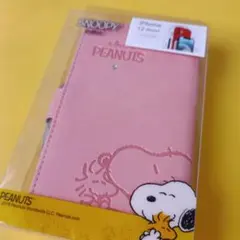 PEANUTS iPhone 12 mini 手帳型ケース ピンク