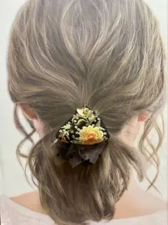 ハンドメイド　インド刺繍リボン　ヘアゴム