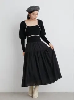 lily brown ニットコンビラインワンピース