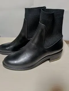 ​【未使用】ZARA サイドゴア ショートブーツ ブラック 24cm(37)