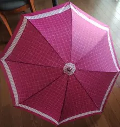 ピンク色 格子柄 傘 雨傘 日傘 晴雨兼用