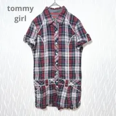 tommy girl チェック柄 オールインワン M 半袖 Y2Kのサムネイル