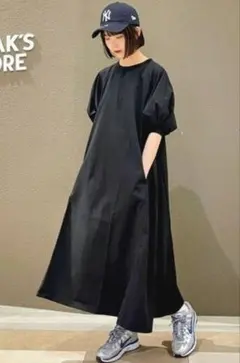 サウザンドマイル×FREAK’S STORE パフスリーブワンピース ブラック