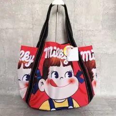 ペコちゃん ミルキー マザーズバッグ バルーントートバッグ 大容量 不二屋 赤のサムネイル