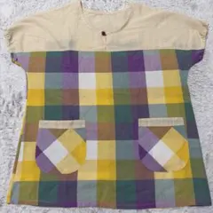 学研 すてきな先生 カフェシリーズナチュラルエプロン チェック柄 エプロン