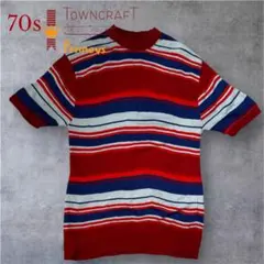 70s タウンクラフト　TOWNCRAFT 半袖ニットセーターヴィンテージ古着のサムネイル