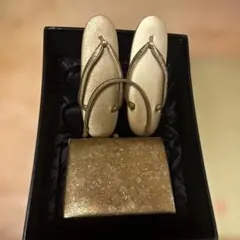 草履とクラッチバッグのセット ゴールド