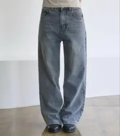 ベーシックセミストレートワイドビンテージデニム