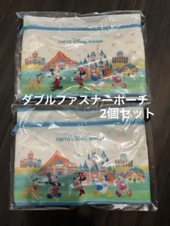 JAL ダブルファスナーポーチ ミッキー ディズニー ミニー 非売品