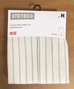 UNIQLO ユニクロ　ステテコ リラックスフィット 　ホワイト　ストライプ　M