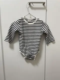 petit main ボーダー柄ロンパース 80