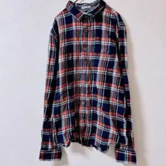 DENIM & FLOWER チェックシャツ 長袖 スリムフィット 海外古着