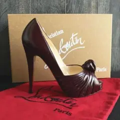 Christian Louboutin 新品未使用 パンプス ギャザー ボルドー