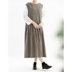 新品 nop de nod リネンレーヨン フレンチスリーブ2WAYワンピース