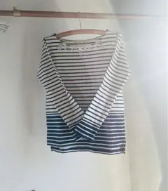 アズノウアズ　ビジュー付き　ボーダー　長袖トップス　おしゃれ　着まわし　厚手