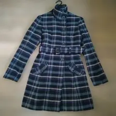 ＆byP＆D　チェック柄ウールコート ハイネック ベルト付き