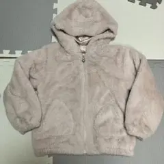 メゾピアノ　フェイクファーフード付きジャケット くすみピンク　130センチ