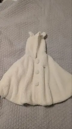 Bebe ウサギ耳付きフリースポンチョ