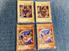 遊戯王カード　初期　ブラック・マジシャン2枚　ブラック・マジシャン・ガール2枚