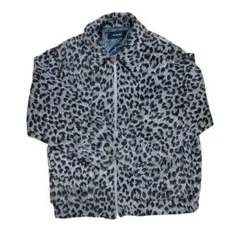 JEANASIS ジーナシス シャギーZIPミドルコートレオパード