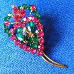 ヴィンテージブローチ　ダブルハート