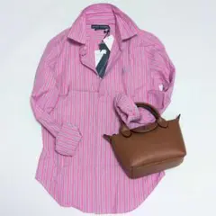 Ralph Lauren ストライプシャツ 長袖 ピンク 6のサムネイル