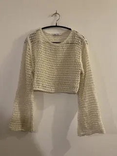 お値下げ ZARA 透かし編み クロップドニット