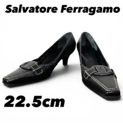 Ferragamo レザー パンプス スクエアトゥ ブラック 22.5cmのサムネイル