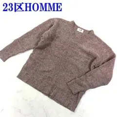 23区 HOMME ニット 赤系 ウール Vネック F C2235のサムネイル