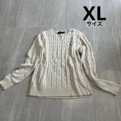 ラルフローレン XL ケーブルニットセーター アイボリー