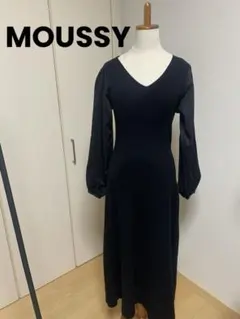 MOUSSY リボンブラウス サテンキャミソール セット ブラック シアー 