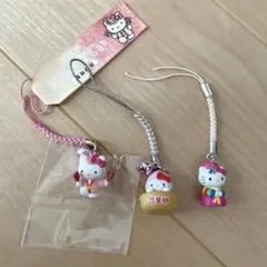 ご当地限定 ハローキティ ストラップ 3個セット 高知 岡山 韓国