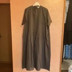 cube sugar グレー 半袖シャツワンピース