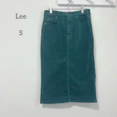 Lee リー コーデュロイ ストレッチ ひざ丈 タイトスカート グリーン S