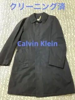 Calvin Klein ネイビー ナイロンステンカラーコート