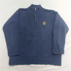 ★Ralph Lauren ハーフジップ コットンニット ネイビー