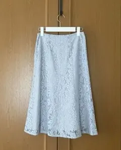 ナチュラルビューティーベーシック　ライトブルー レーススカート