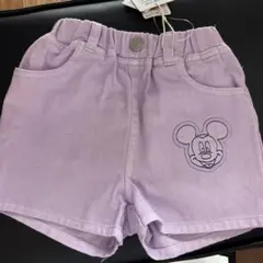 ミッキー　デニムショートパンツ　紫　リトシー　しまむら　LITTC