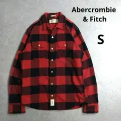 Abercrombie & Fitch ネルシャツ　ブロックチェック　赤　S