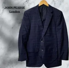『ジョンピアース/ロンドン』ウール/スーツ ジャケット【M】ネイビー チェック
