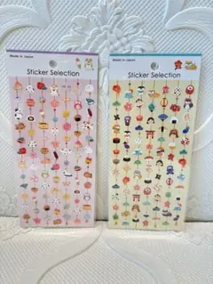 日本製 ステッカーセレクション 2種セット　和柄　ネコ　フクロウ　シマエナガ