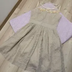 短期間出品♥︎︎アロー♥︎︎花柄刺繍 ノースリーブ ワンピース 淡いピンク色のサムネイル