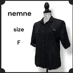 【美品】nemne レースシャツ 半袖 ブラック F シアー 人気完売のサムネイル