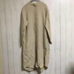 無印良品 ベージュ リネンロングワンピース
