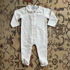 Jacadi ホワイトハートロンパース12m