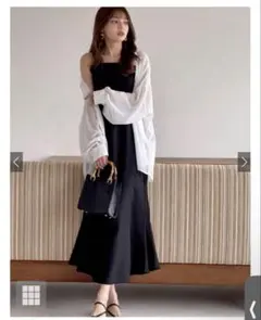 GRL マーメイドキャミワンピース ai16 ブラック L